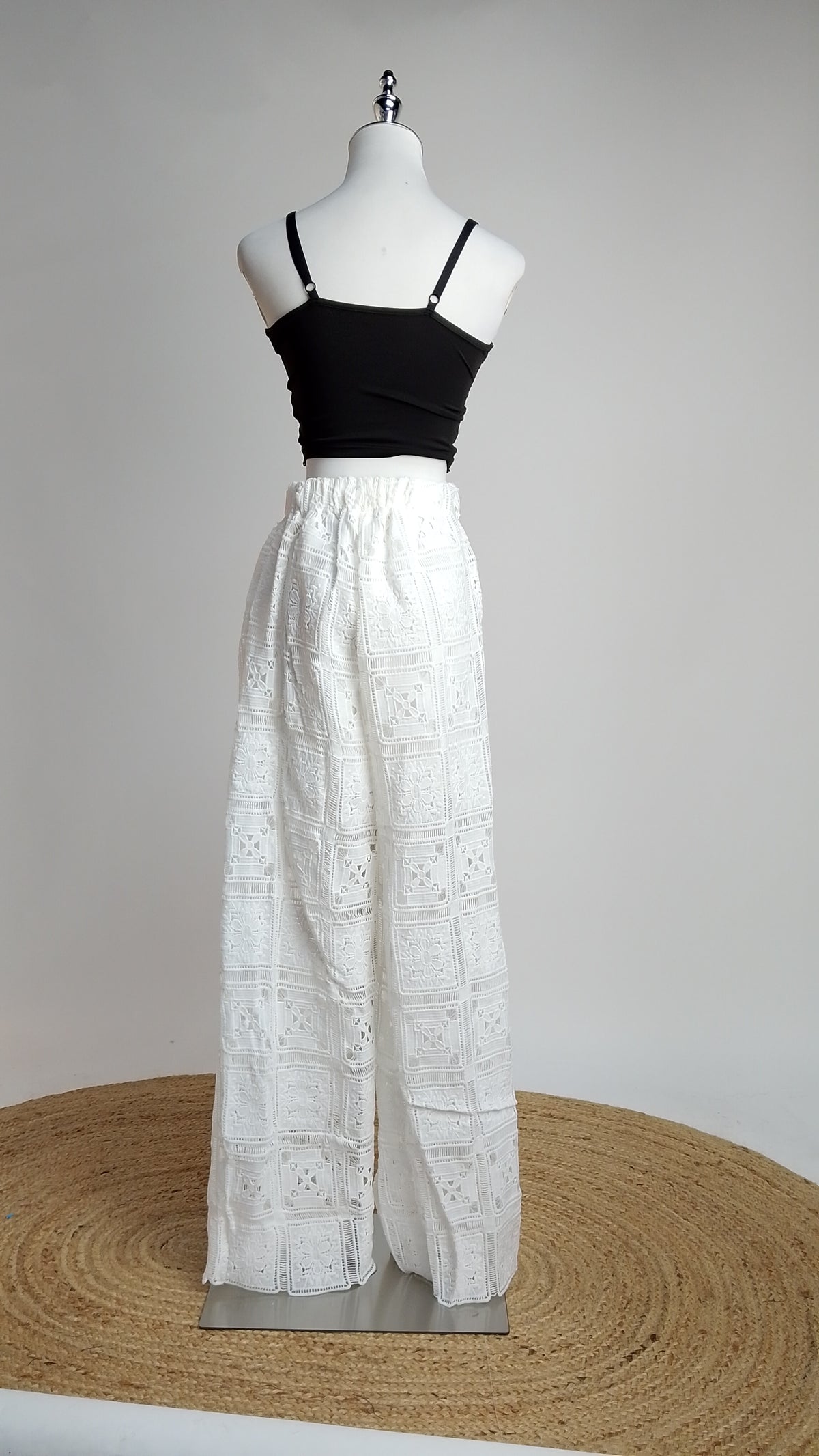 Pantalón palazzo blanco crochet / ANE1001-70