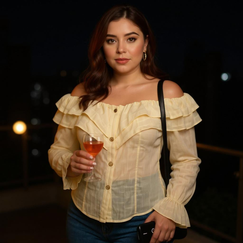 Blusa off shoulder con vuelos / P157 image 0