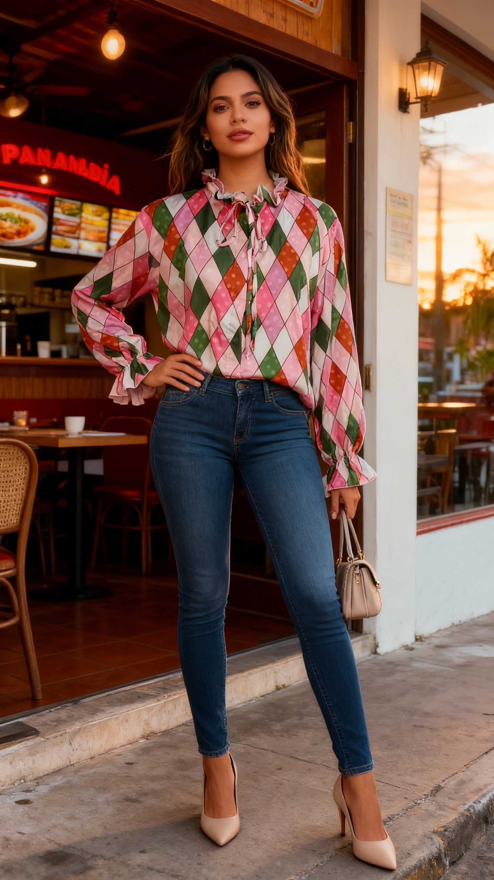 Blusa rombos rosados / AO110 image 0