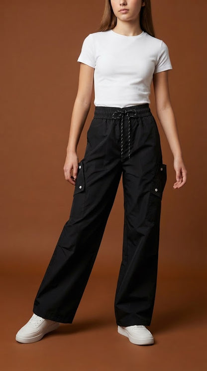 Pantalón negro relaxed fit / ANE1001-33
