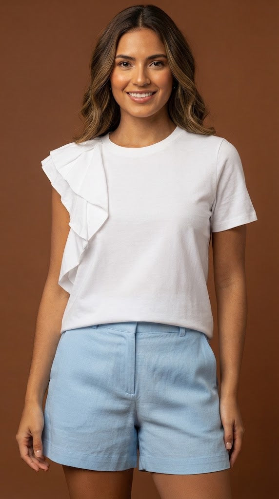 Camiseta blanca casual / L40A