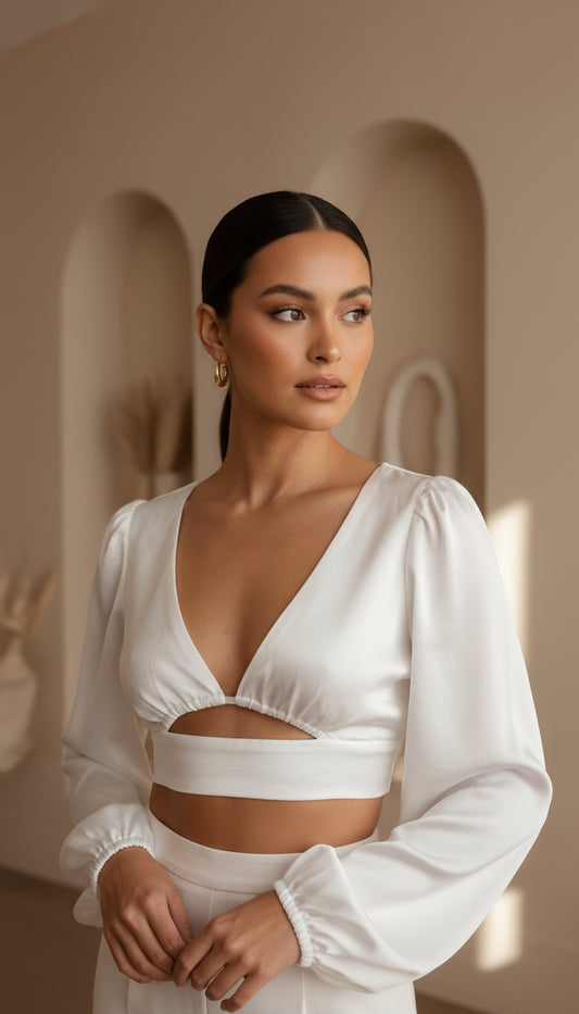 Blusa blanca ajustada / ANB07