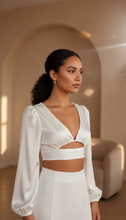 Blusa blanca ajustada / ANB07