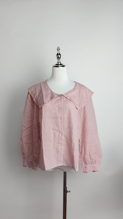 Blusa de cuadros, rojo claro / ANB09