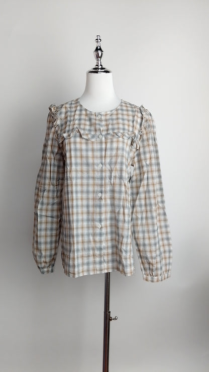 Blusa cuadros gris / ANB10