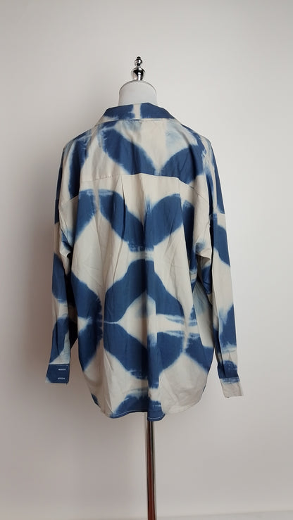 Blusa boho estampada azul / ANB26014