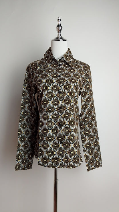 Blusa estampada café / ANB26005