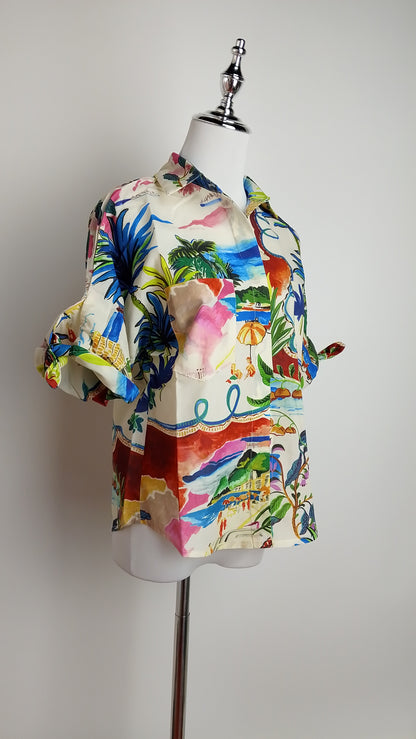 Blusa multicolor artística / ANB26006