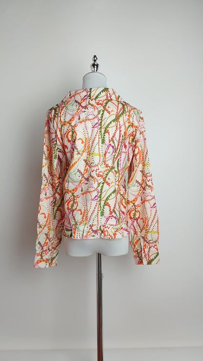 Blusa estampada nudo frontal / ANB2608