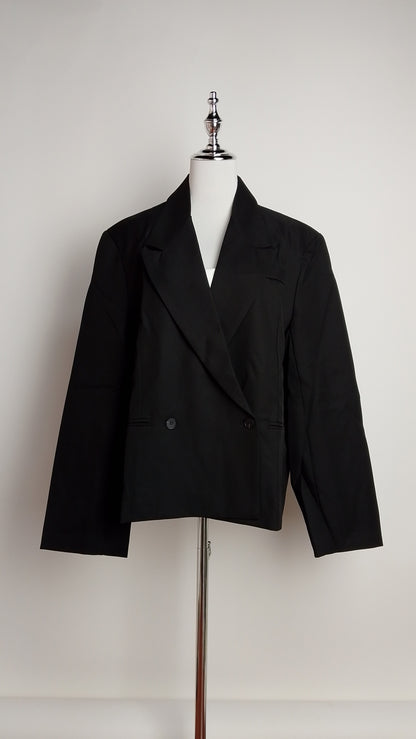 Blazer negro corte recto – ANBL2612