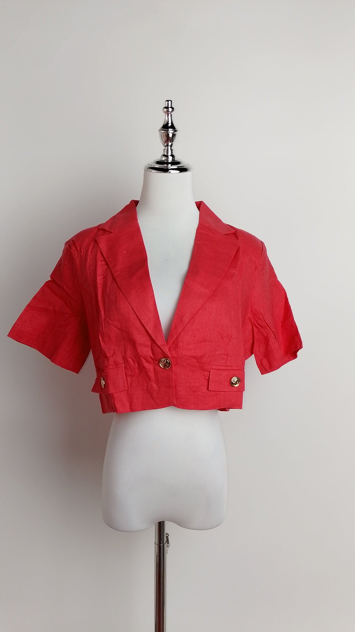 Blusa blazer roja anudada – ANBL2617