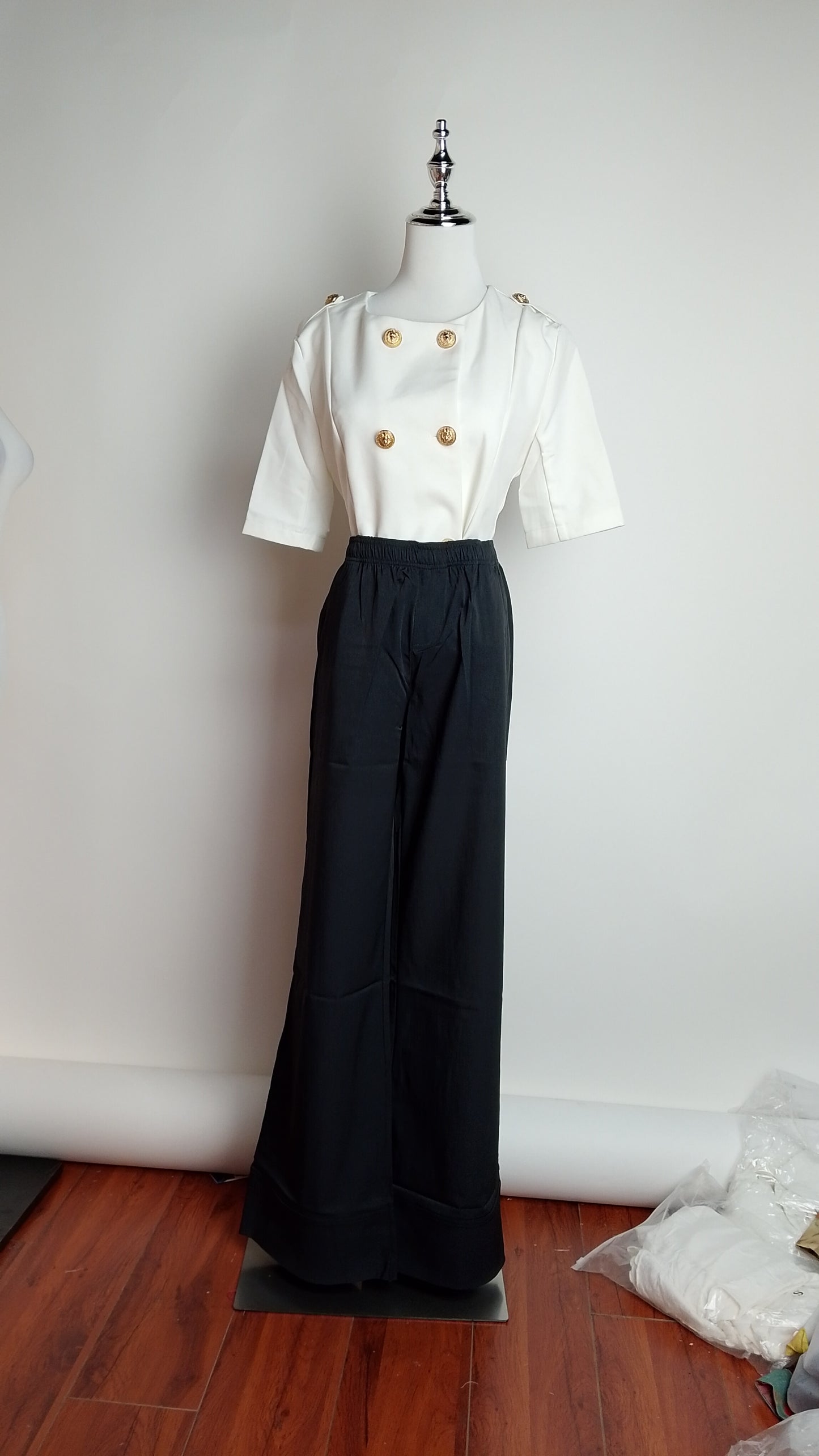 Pantalón palazzo negro / ANE1001-13