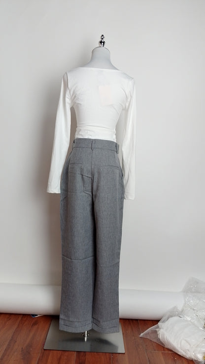 Pantalón recto gris / ANE1001-4