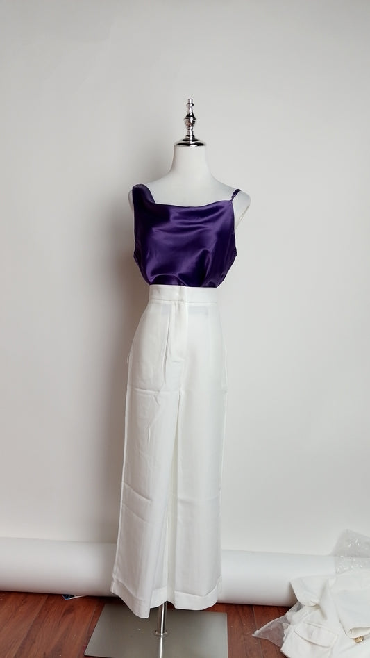 Pantalón palazzo blanco / ANE1001-7