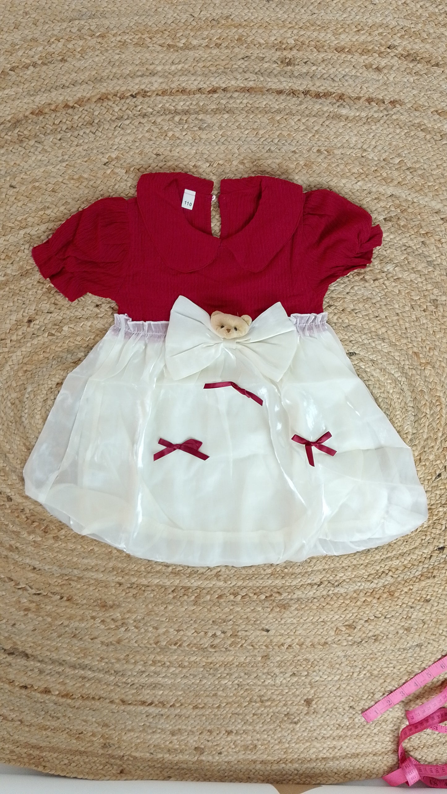 Vestido Blanco Rojo Elegante / ANK17