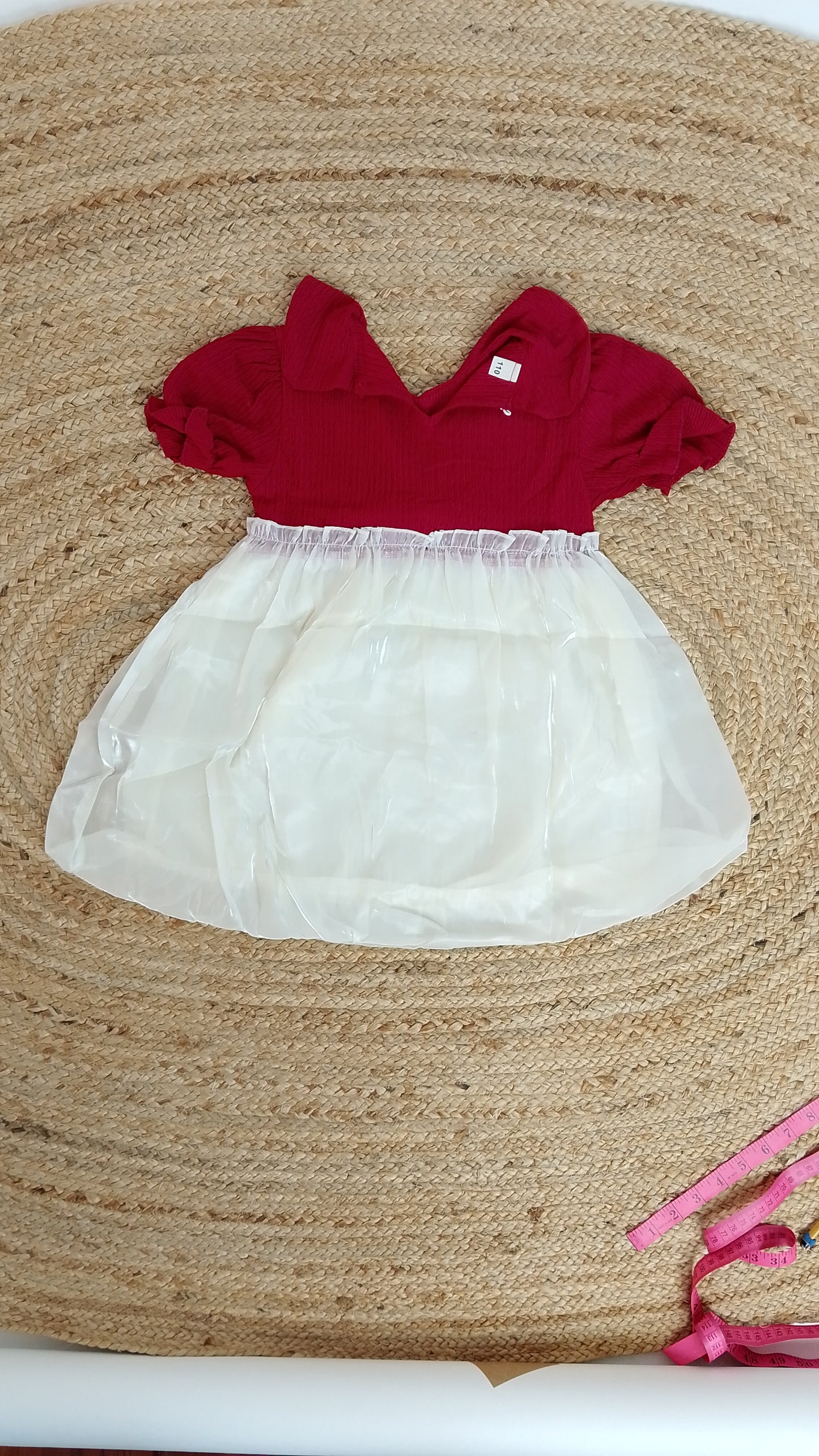 Vestido Blanco Rojo Elegante / ANK17