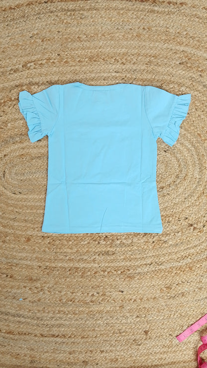 Camiseta Niña Celeste Estampada / ANK24