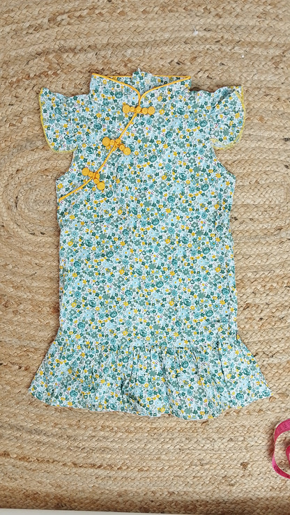 Vestido Niña Floral Azul / ANK28