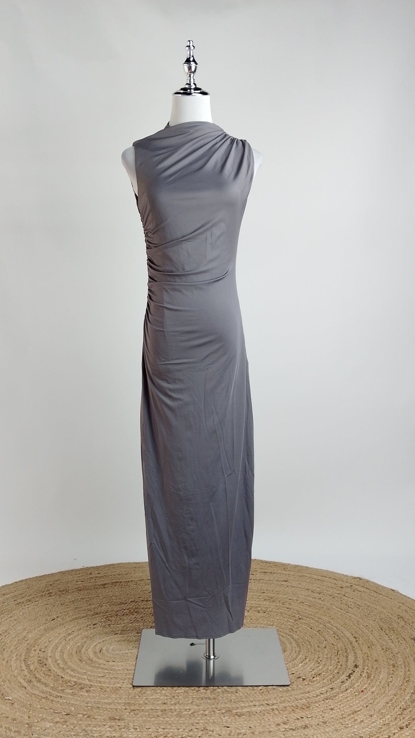 Vestido largo gris ajustado / ANV100