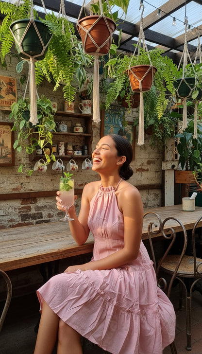 Vestido rosa plisado / ANV25