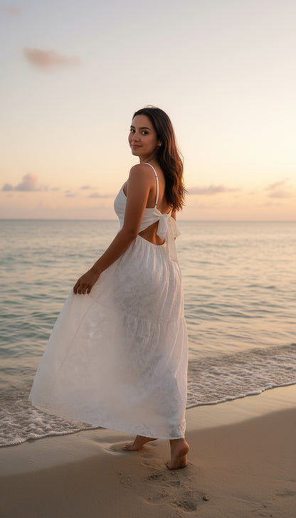 Vestido blanco largo elegante / ANV31