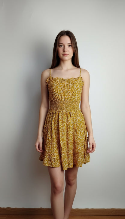 Vestido amarillo con textura / ANV33