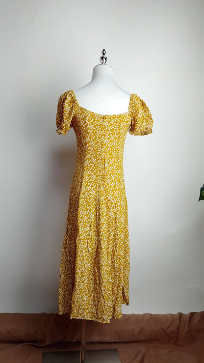 Vestido estampado amarillo floral / ANV34