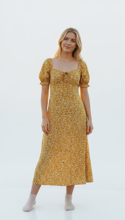 Vestido estampado amarillo floral / ANV34