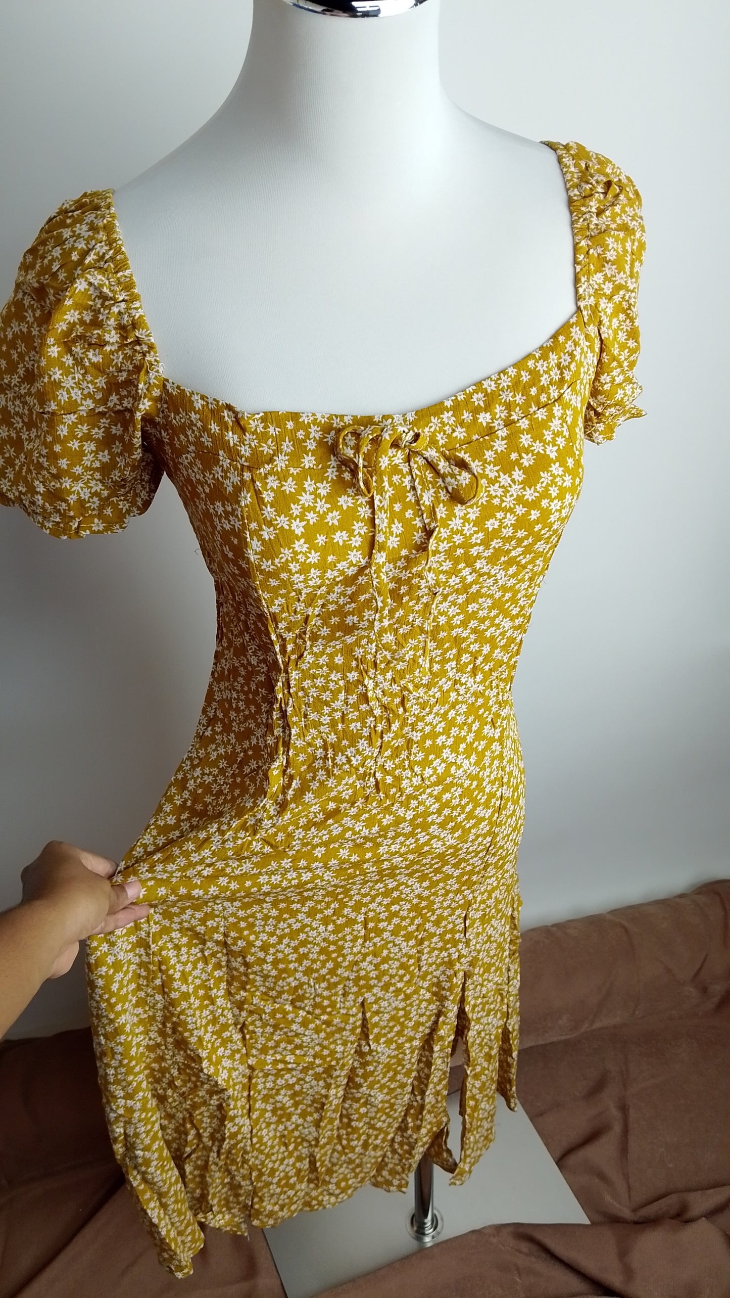 Vestido estampado amarillo floral / ANV34