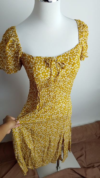 Vestido estampado amarillo floral / ANV34