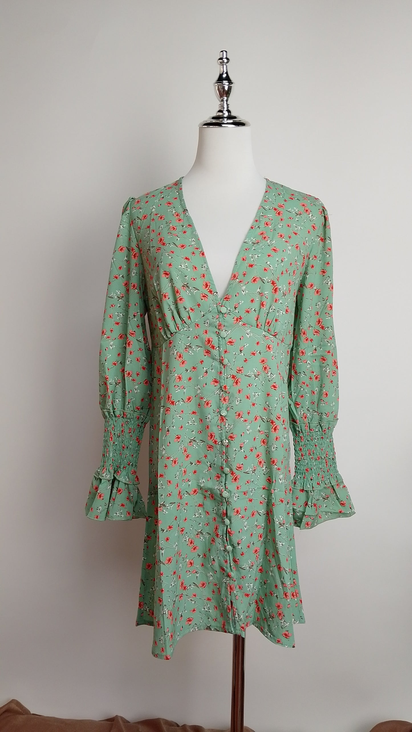 Vestido verde floral / ANV41