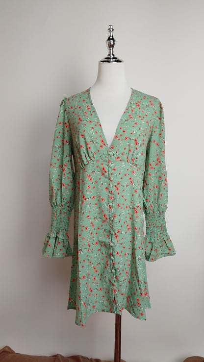 Vestido verde floral / ANV41