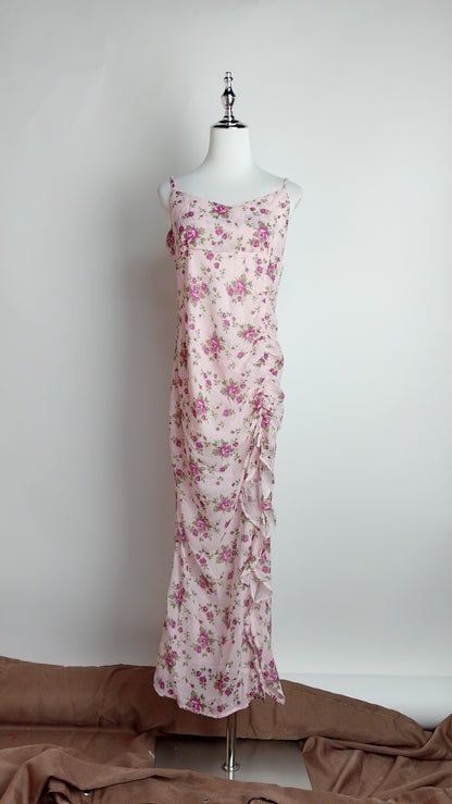 Vestido floral abertura / ANV54