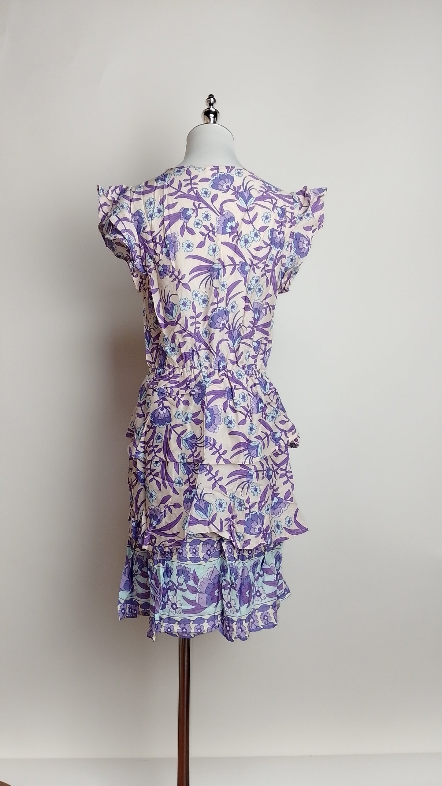 Vestido corto floral violeta / ANV66