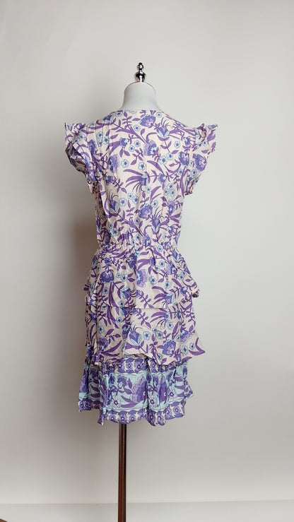 Vestido corto floral violeta / ANV66