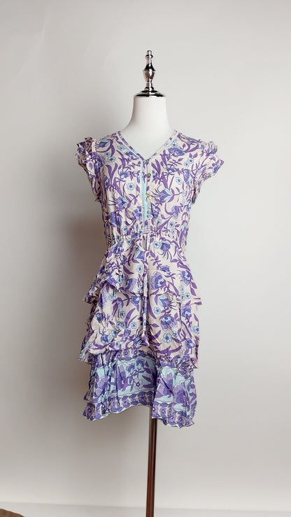 Vestido corto floral violeta / ANV66