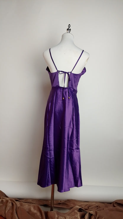 Vestido satinado morado / ANV73