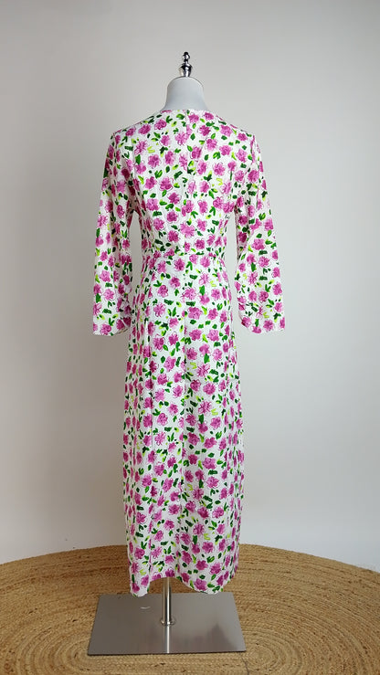 Vestido floral blanco ajustado / ANV79