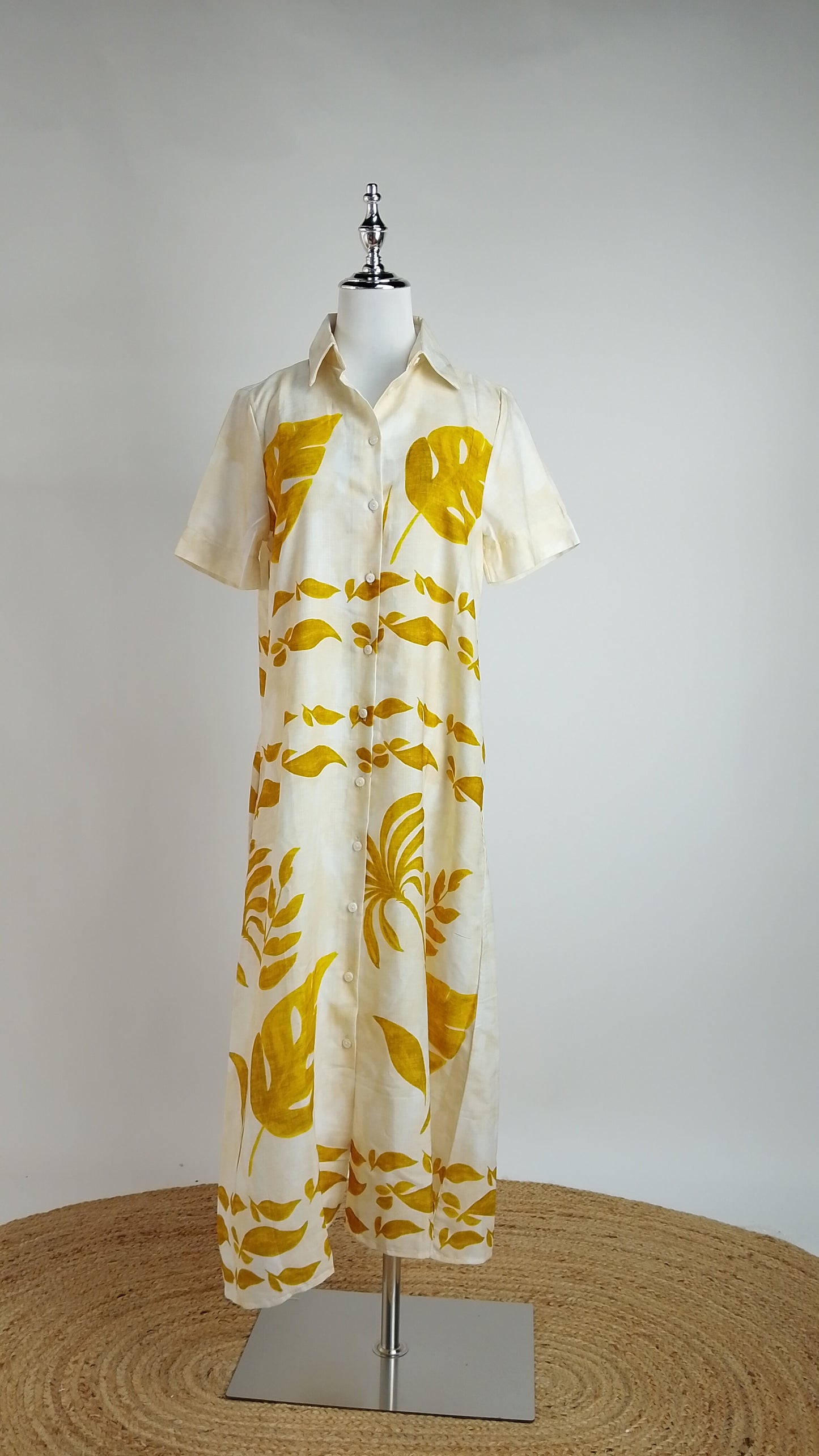 Vestido largo estampado amarillo / ANV81