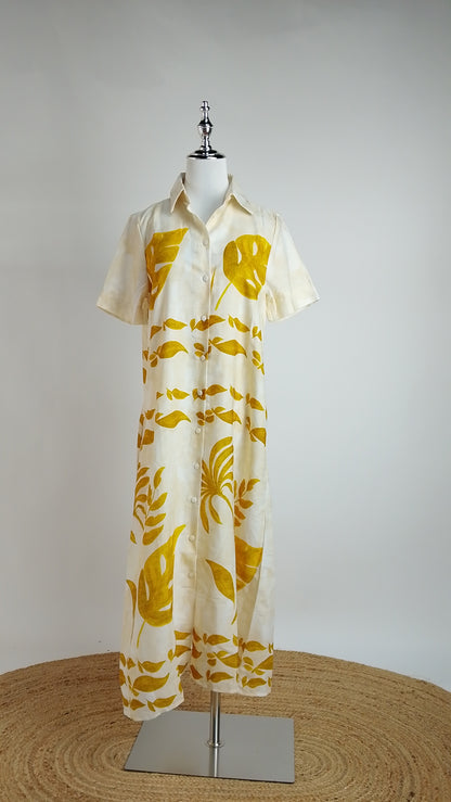 Vestido largo estampado amarillo / ANV81