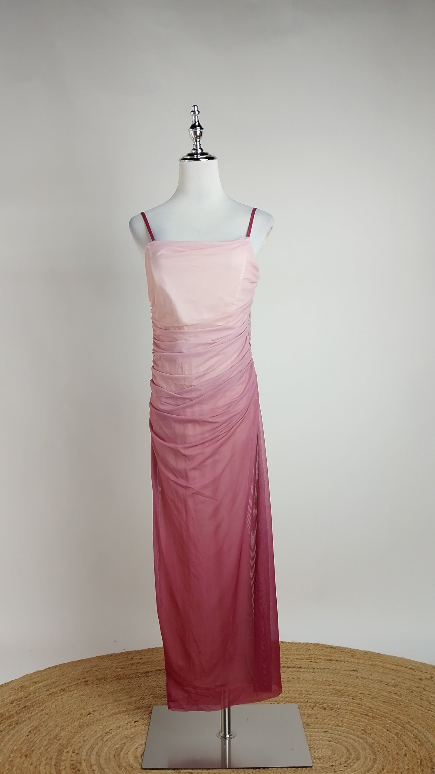 Vestido satinado rosa degradado / ANV83