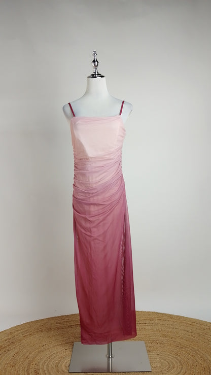 Vestido satinado rosa degradado / ANV83