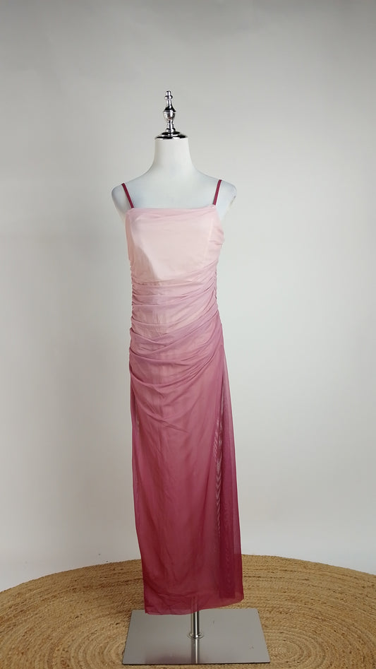 Vestido satinado rosa degradado / ANV83