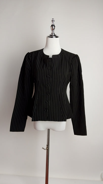 Blusa negra rayas / AO182