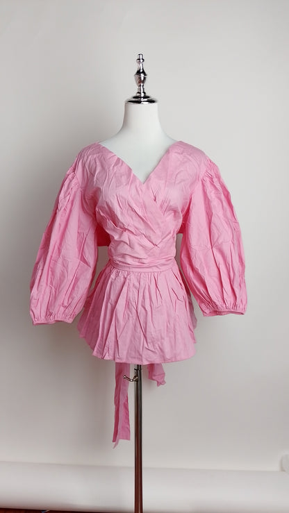 Blusa rosa con lazo / AO184