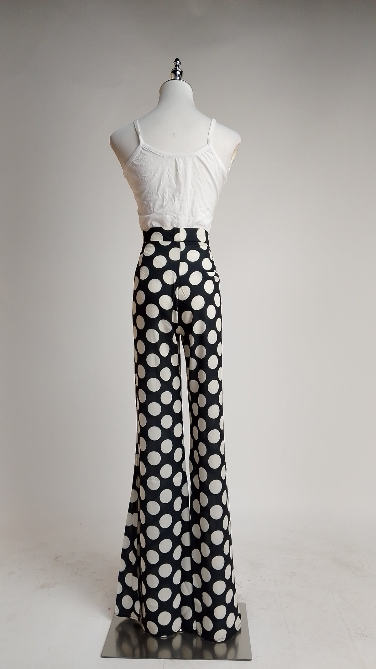 Pantalón acampanado lunares negro / ANE1001-74