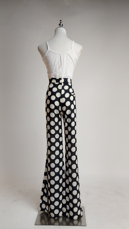 Pantalón acampanado lunares negro / ANE1001-74