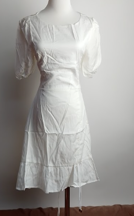 Vestido blanco recto sin mangas /ANV20