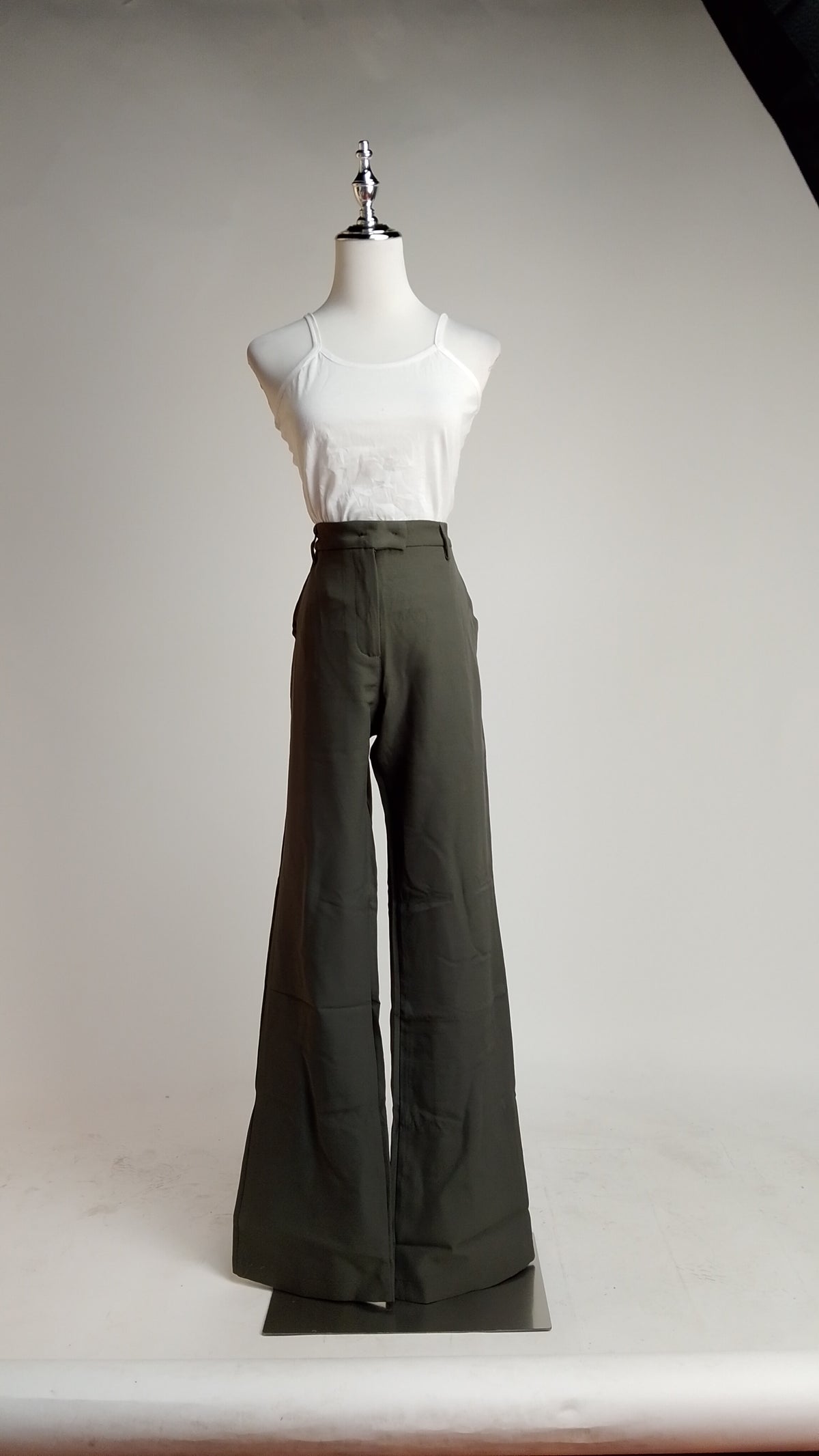 Pantalón wide-leg verde oliva / ANE1001-73
