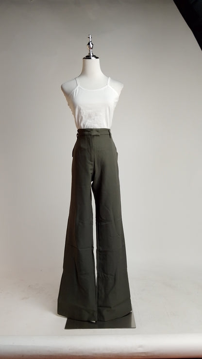 Pantalón wide-leg verde oliva / ANE1001-73